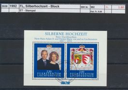 1992 FL, "Silberhochzeit - Block", ET - Stempel