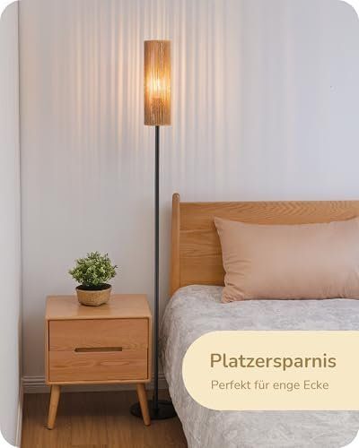 Lampade: Stehlampe Wohnzimmer LED Stehleuchte Lampenschirm gewebtem – Nuovo e nell'imballaggio originale da Hundwil venduto da pak_7zvn 2