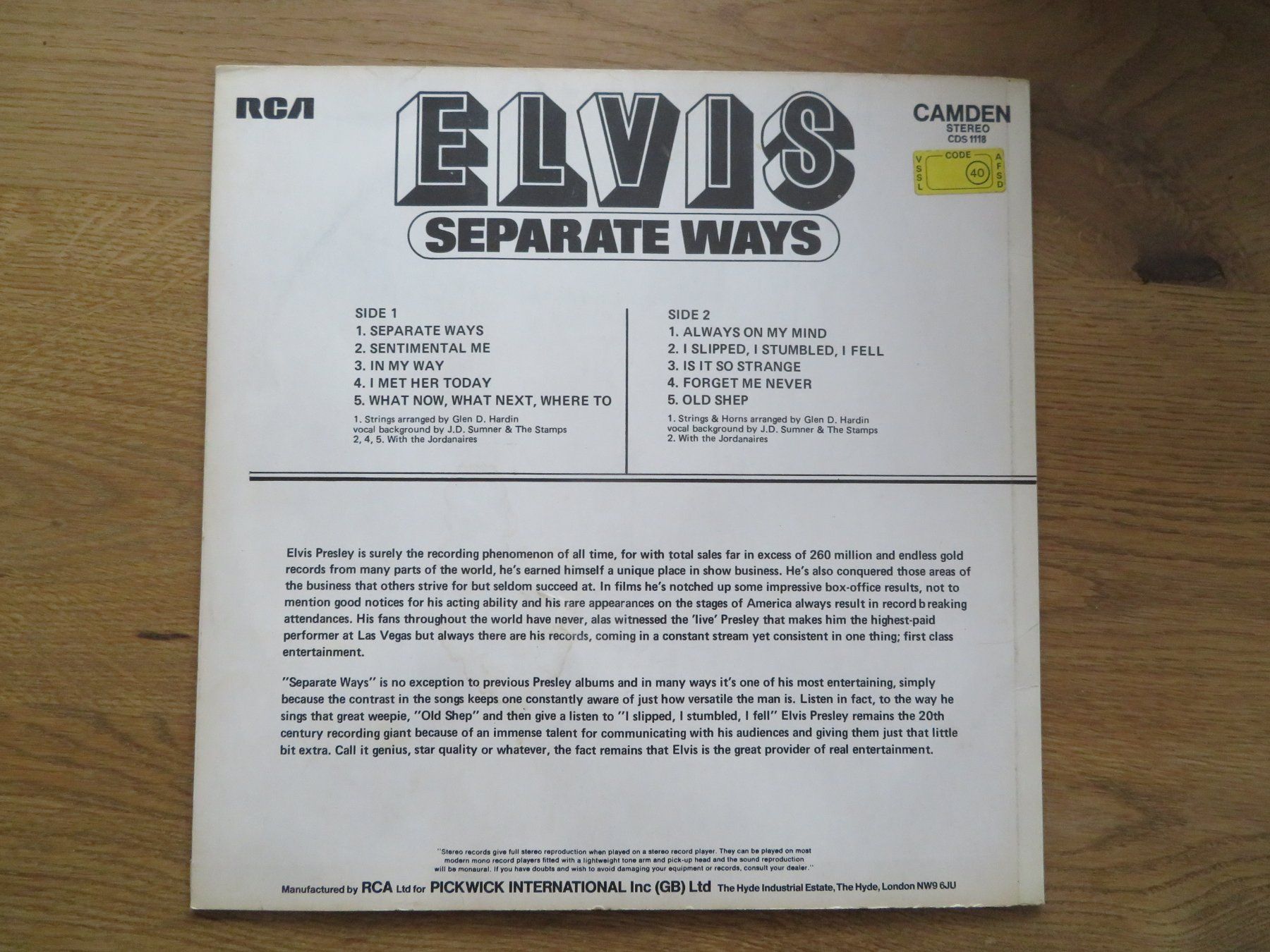 Schallplatten: ELVIS PRESLEY SEPARATE WAYS – Neu (gemäss Beschreibung) aus Zürich von max_cp5f 1