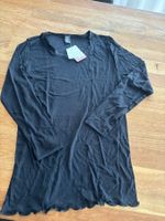 Calida Langarmshirt wolle seide gr XL schwarz NEU