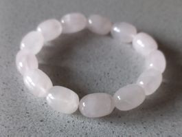 Roségold Armband Edelstein Rosenquarz, 16cm