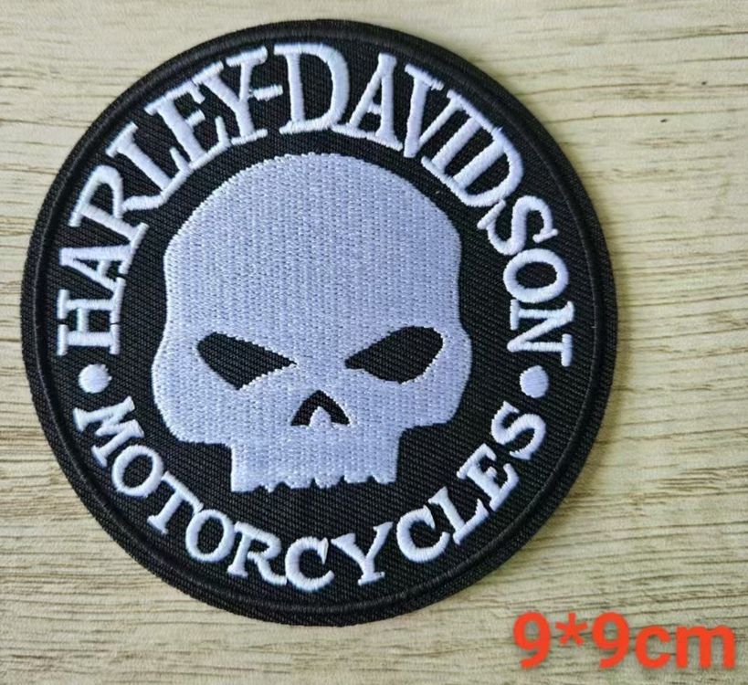 Patch brodé Harley-Davidson, Tête de mort 💀J155 2