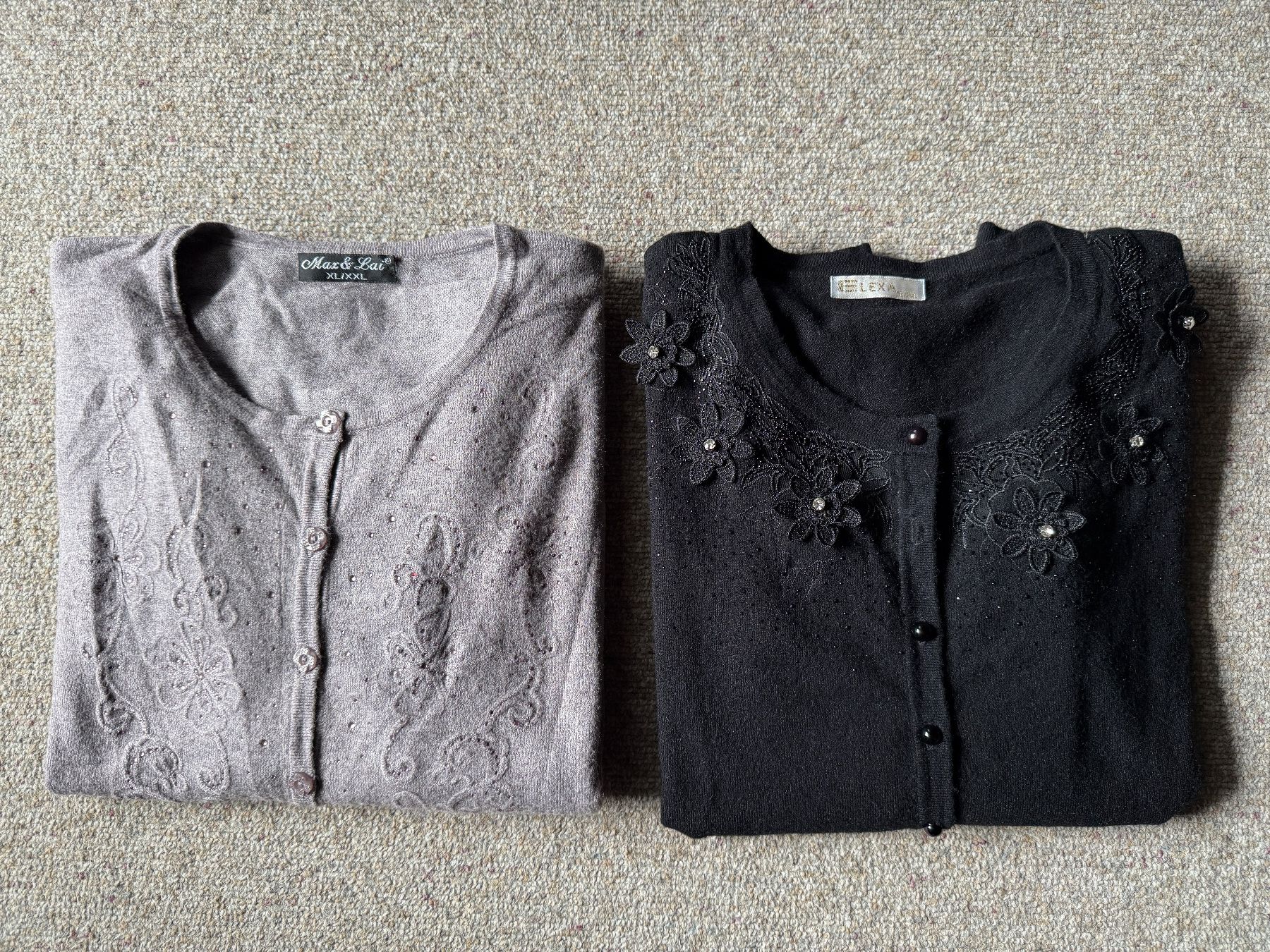 Kleiderpakete: Set Pullover Jäckchen, Damen beide Gr. XL/XXL, schwarz/braun – Gebraucht aus Thun von dane_pao