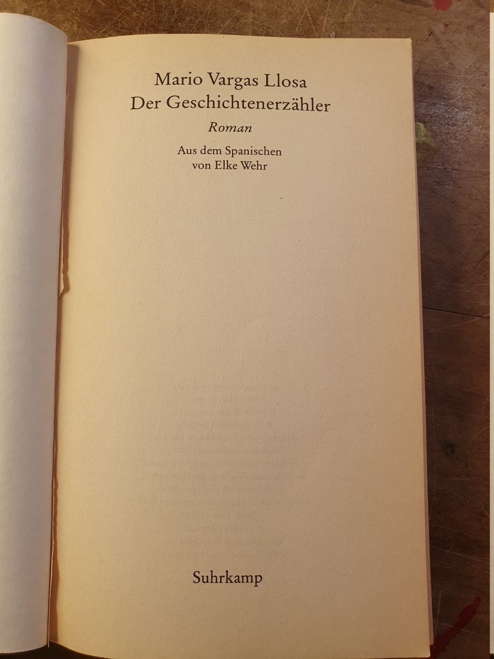 Libri: Der Geschichtenerzähler - Vargas Llosa – Usato da Zürich venduto da loosebone 1