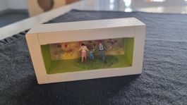 Miniatur Diorama "Familie"- Handarbeit, einzigartig!