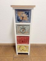 Kommode mit vier Schubladen bunt Vintage Stil gebraucht