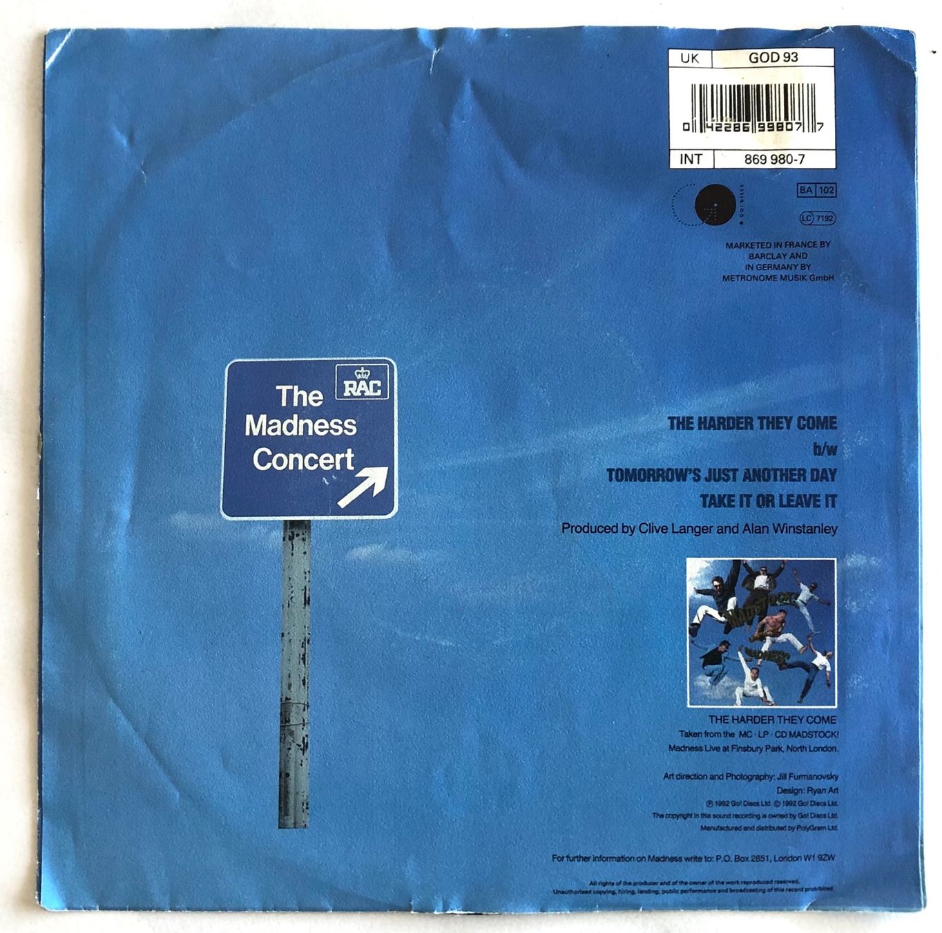 Dischi in vinile: MADNESS - THE HARDER COME MADNESS – Usato da Poliez-Pittet venduto da Newtown-Records 2