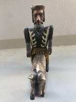 STATUA IN LEGNO UOMO A CAVALLO
