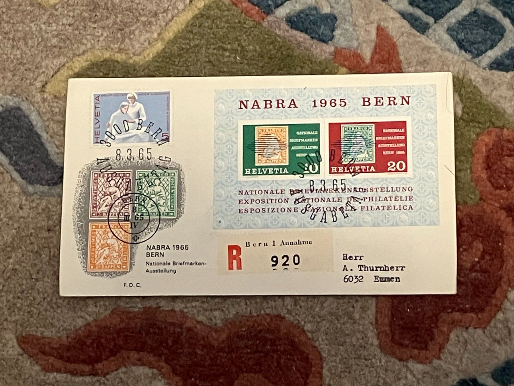 Tutti i francobolli: 1 Erstagsbrief CH Einschreiben 1965 – Nuovo (secondo la descrizione) da Koblenz venduto da Markenhimmel