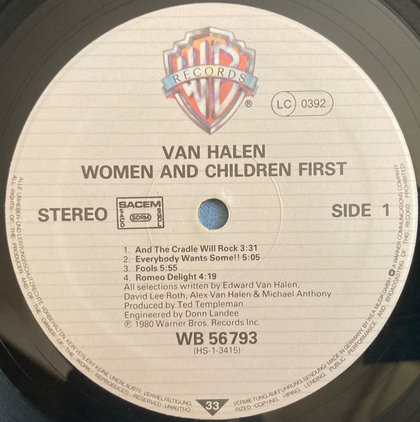 Dischi in vinile: VAN HALEN - WOMEN AND CHILDREN FIRST – Usato da Poliez-Pittet venduto da Newtown-Records 2