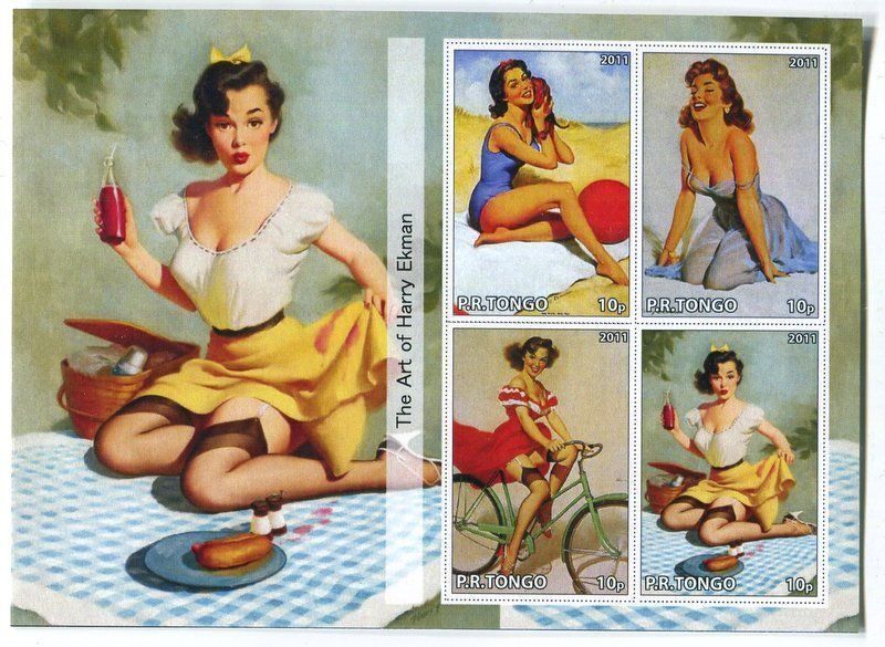 Tous les timbres: Block "Pin-up". Tongo – Neuf avec emballage d'origine à Basel par Butsch5
