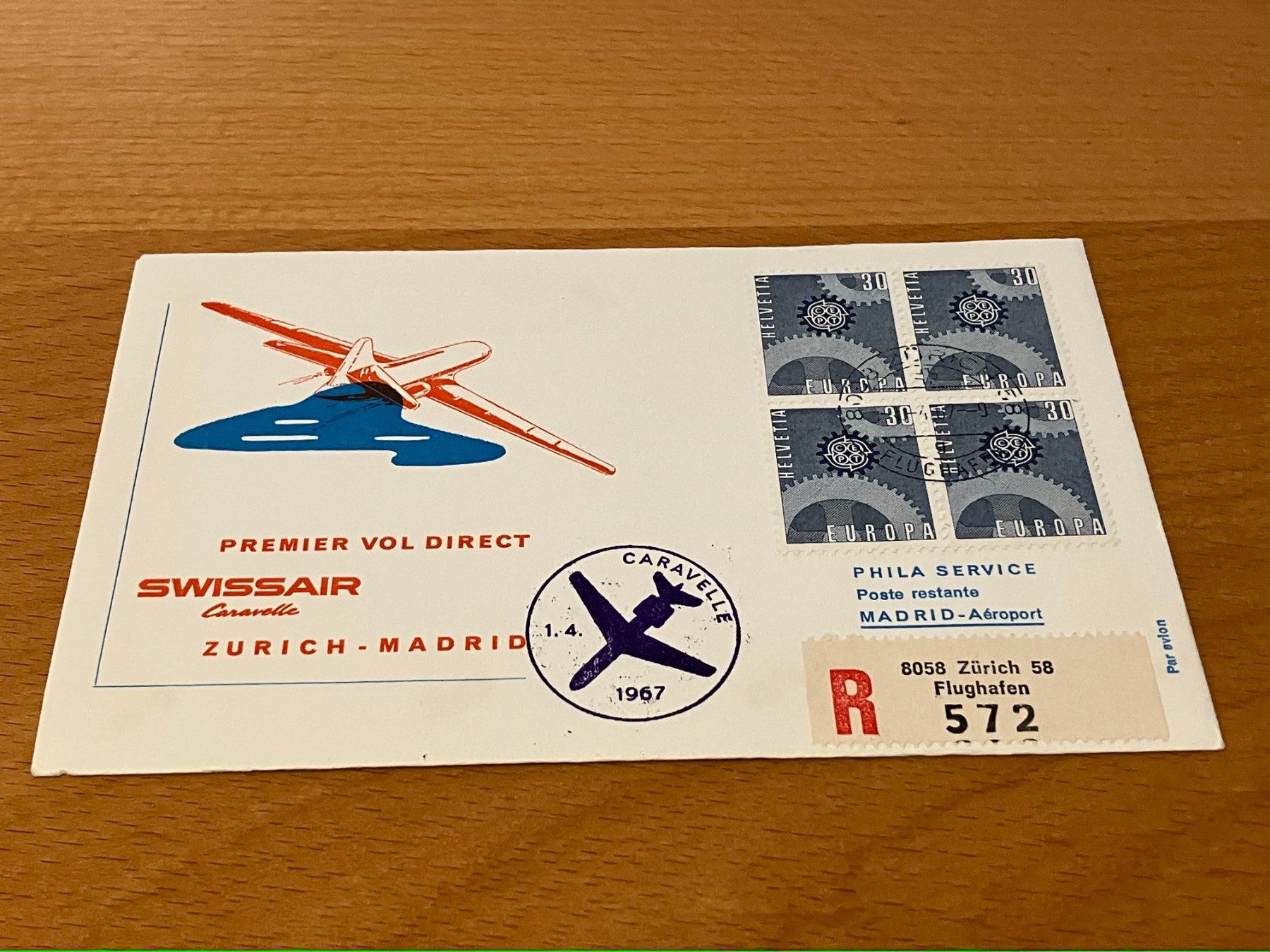 Alle Briefmarken: Swissair Einschreiben – Gebraucht aus Koblenz von mar_c2pj