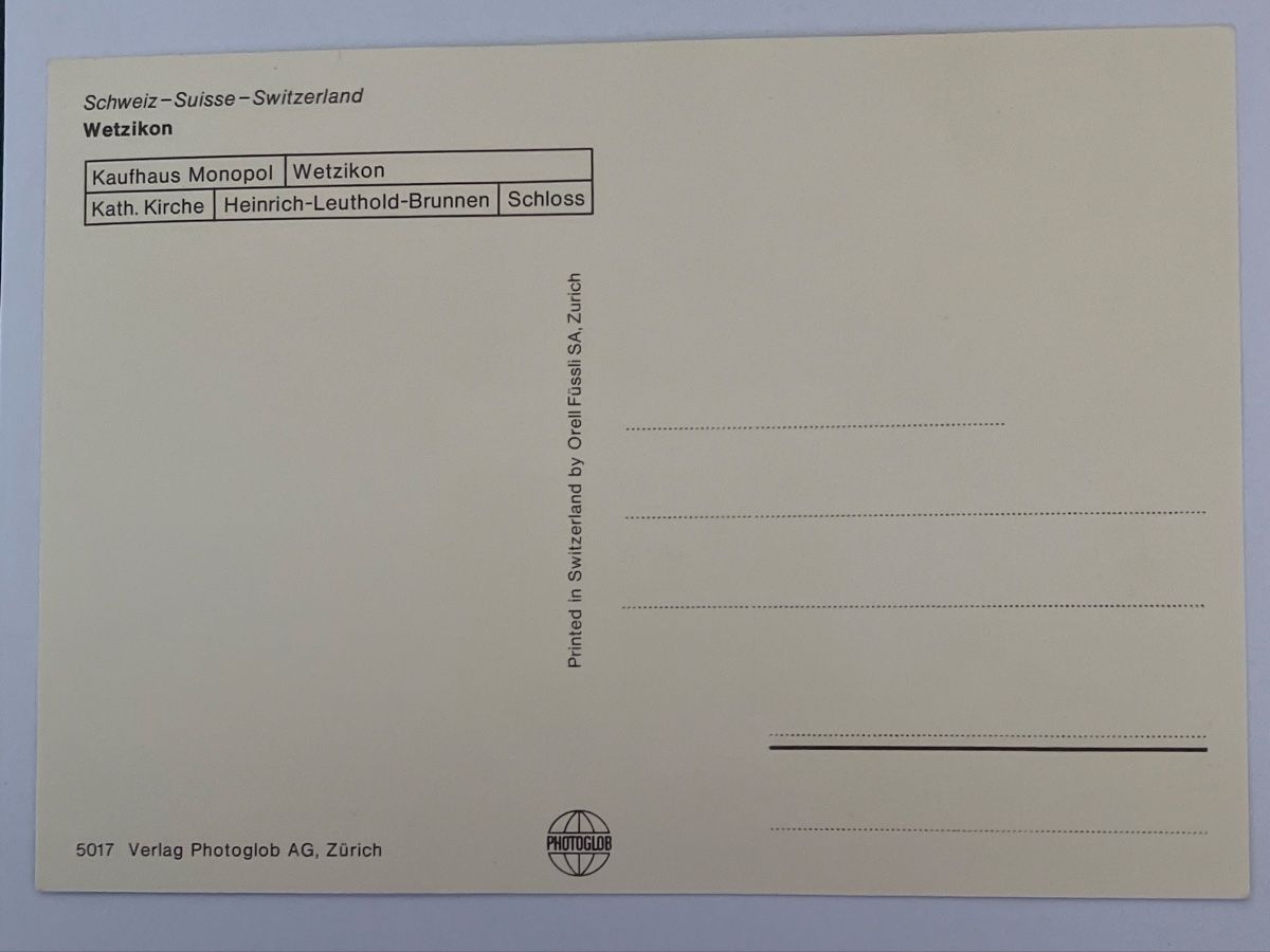 Cartoline postali: Wetzikon ZH, alte Ansichtskarte – Usato da Bauma venduto da Baumer71 1