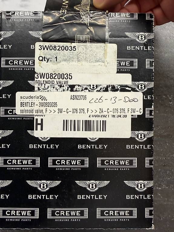 Tutti pezzi di ricambio auto: Valve Solenoid Bentley GT – Usato da lausanne venduto da ExpressionOfTime