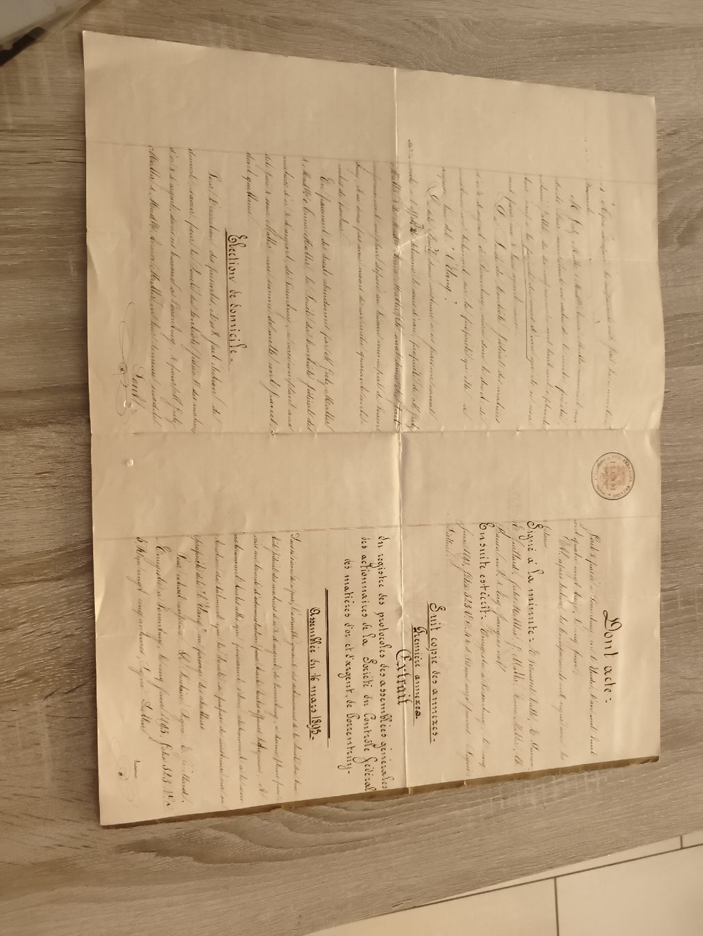 Dokumente: Document 1895, Pervant Notaires, Loussentiny, used – Gebraucht aus Prilly von jor_x27s 2