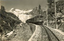 Gletsch  VS  -  FURKA-OBERALP-BAHN  / Rhonegletscher um 1947