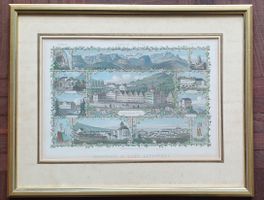 colorierter Stich - Souvenir Appenzell, im Goldrahmen
