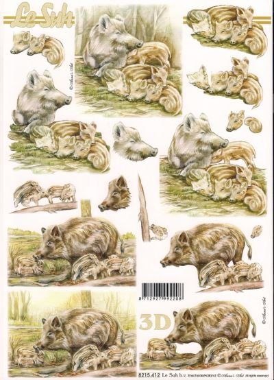 Bastelsets: 3D Schnittbogen Wildschweine – Neu (gemäss Beschreibung) aus Schlatt TG von kreativ-atelier