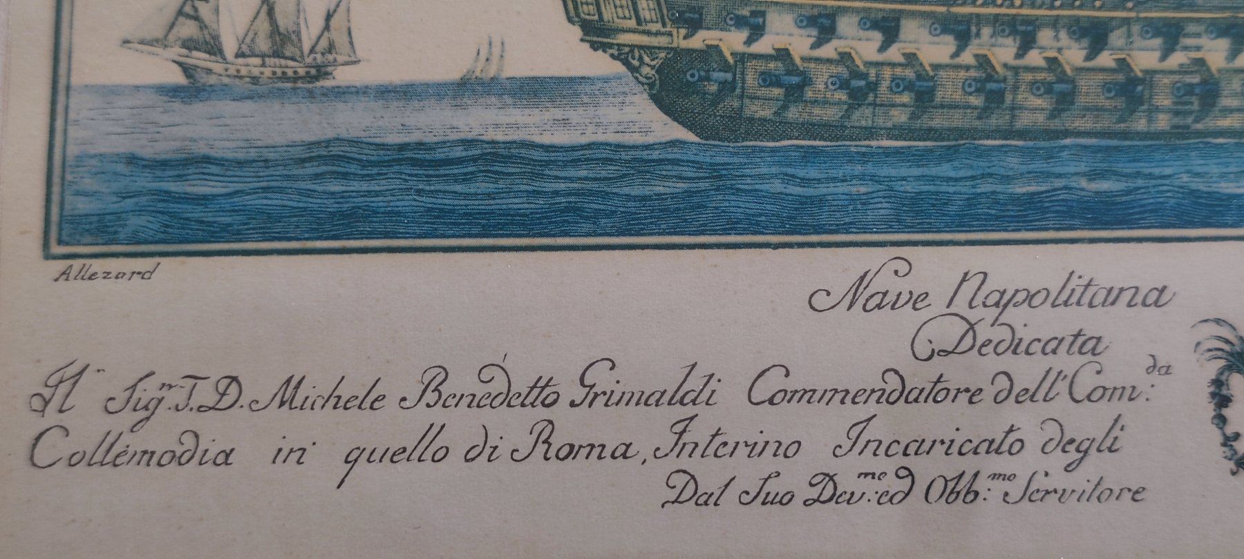Foto & Immagini: Kolorierte Schiffsradierung "Nave Napolitana Dedicata" – Usato da Stäfa venduto da Rampensau 4