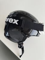 Skihelm Uvex schwarz mit Skibrille 