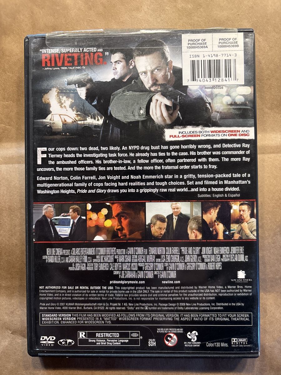 Tutti i DVDs: Pride and Glory (2204) – Usato da Ruswil venduto da Slivio_ 1