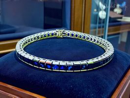 Kostbares Burma - Saphir - Bracelet, ca. 11,7 ct, GGTL