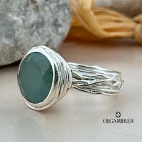 Aquamarine Ring Sterling Silber Ringgrösse 54
