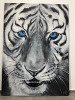 Wunderschönes handgemaltes Gemälde Tiger, M. Lüthi 140x100cm