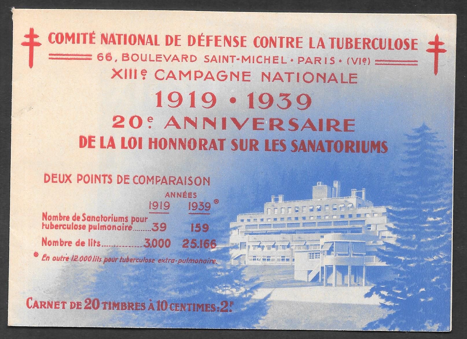 Alle Briefmarken: Frankreich Markenheftchen Kampf Tuberkulose ** 1939 – Neu (gemäss Beschreibung) aus Olten von clotaldi