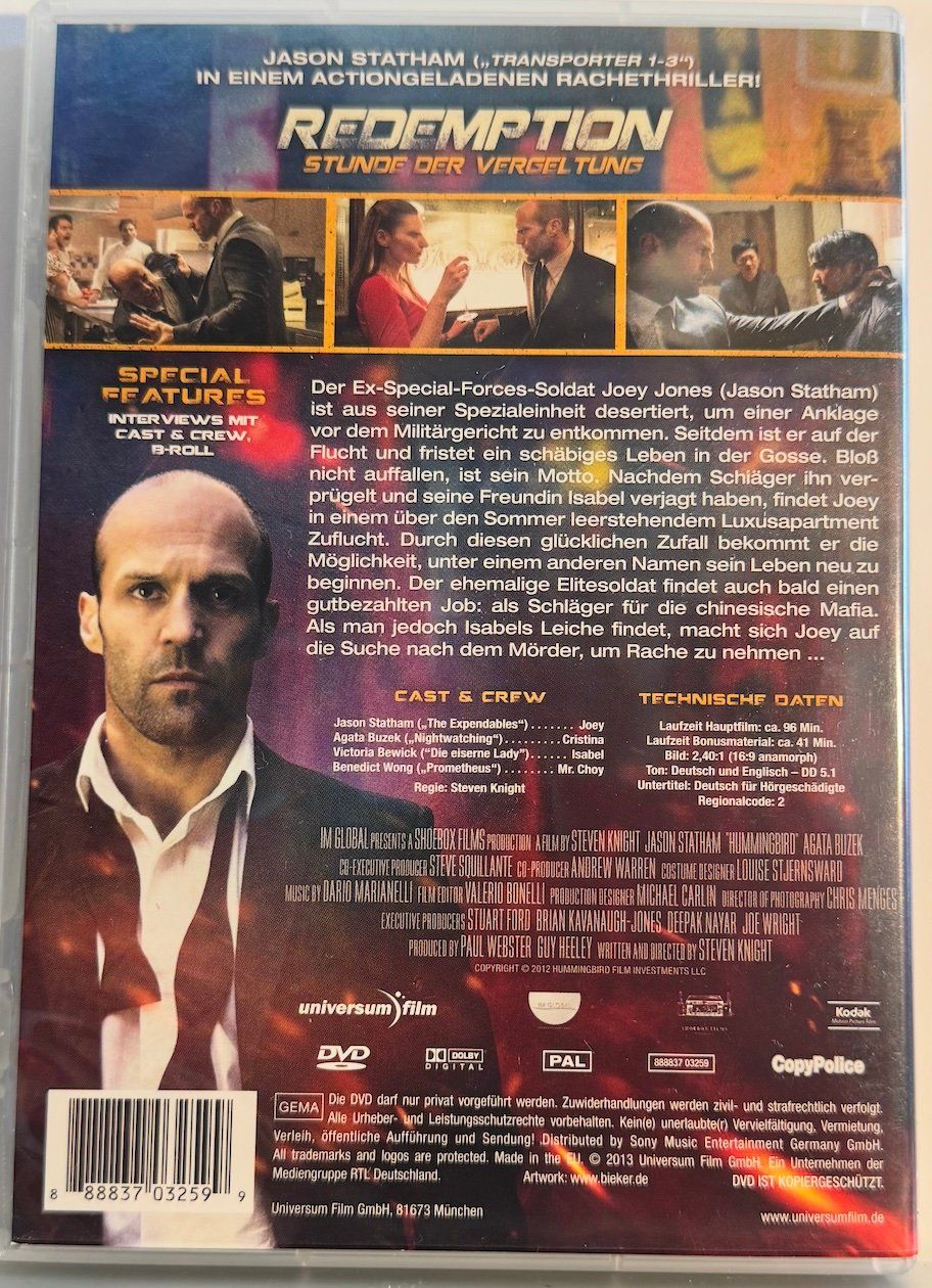 Tutti i DVDs: DVD  REDEMPTION - JASON STATHAM – Usato da Wisen venduto da gigisna 2