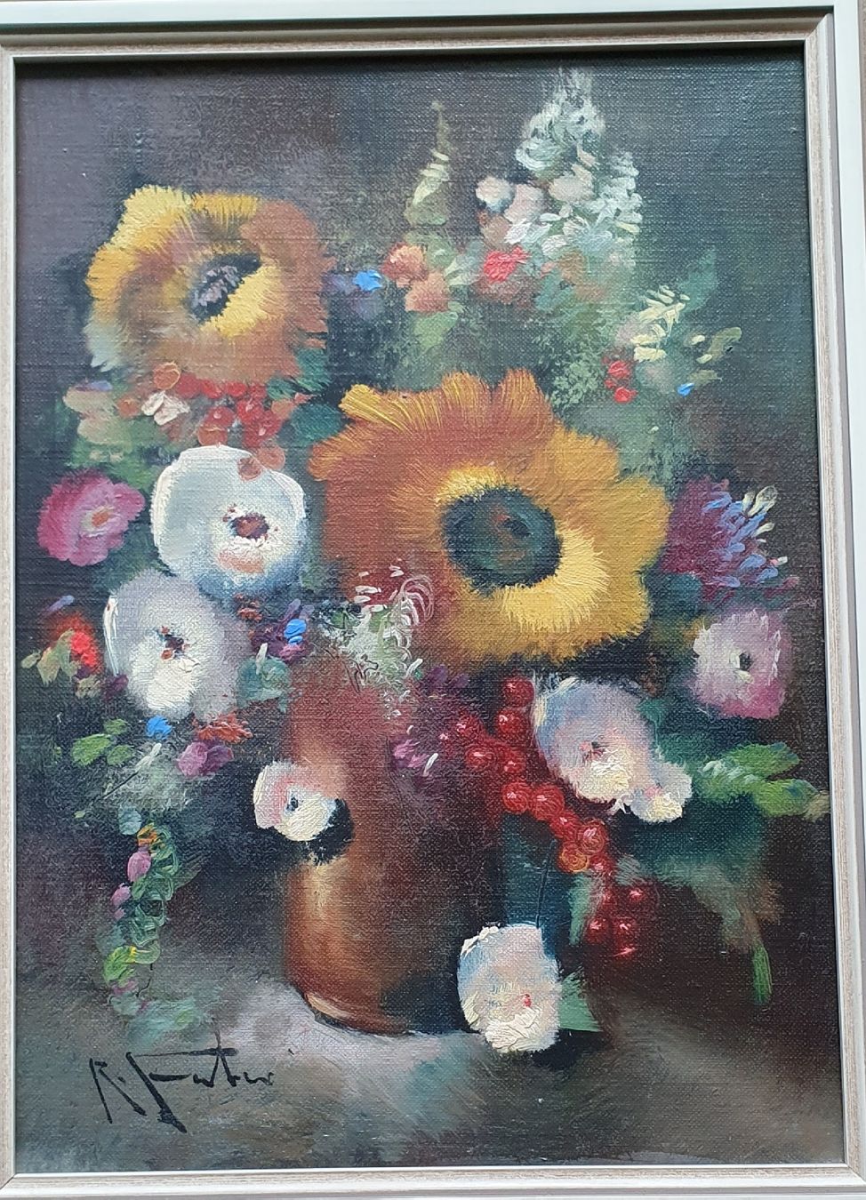 Dipinti: schönes Blumengemälde von G.Hunther – Usato da Kreuzlingen venduto da Rschweiz1 1
