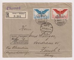 1926 Einschreiben Ad Astra Zürich - Alexandria - Zürich
