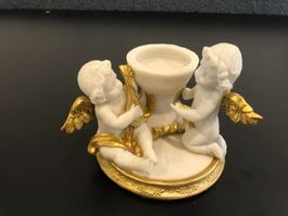 Figurine anges avec bougeoir en céramique
