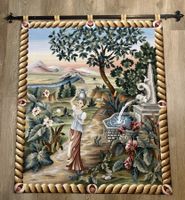 Vintage Gobelin Wandteppich mit Stange – Retro 80x96 cm