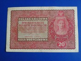 20 Mark Polen 1919. Historische Banknote für Sammler