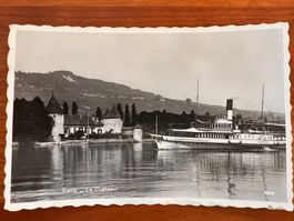 Postkarte Rolle mit Schloss und Schiff Vevey  1940 (P604)