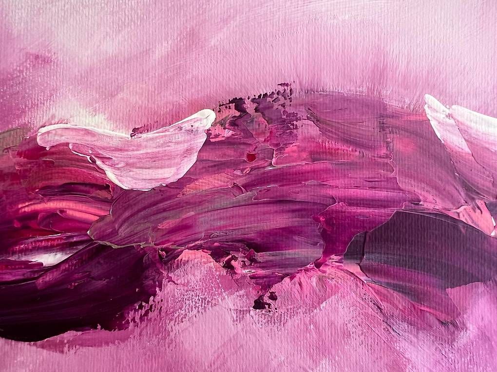 Dipinti: Acryl-Bild 20x60cm - "Farbenfeuer weinrot" – Nuovo e nell'imballaggio originale da Urdorf venduto da manuela4 3