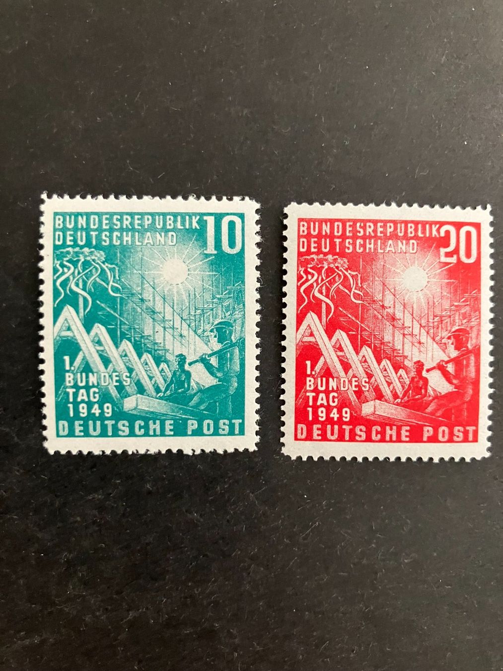 Tutti i francobolli: BRD 1949, Mi 111-12, **, KP 100.-- – Usato da Würenlos venduto da Eulenpostuhu
