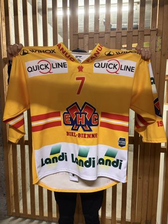 EHC Biel Matchworn Trikot Ramon Tanner #7 signiert XL