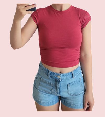 BERSHKA T-shirt rouge taille S