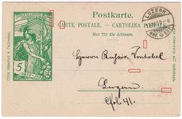 5 Rp. UPU Postkarte im Ortsverkehr von LUZERN
