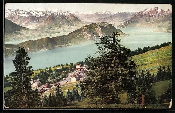 Cartes postales: Rigi Kaltbad, Ortsansicht mit Blick übe – D'occasion à Berlin par bartko-reher