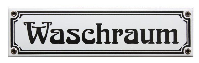 Schilder: Emailschild - Waschraum – Neu und originalverpackt aus Ennetbürgen von open24shop