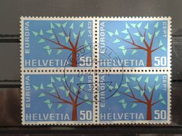 1964 Europamarken Viererblock Vollstempel