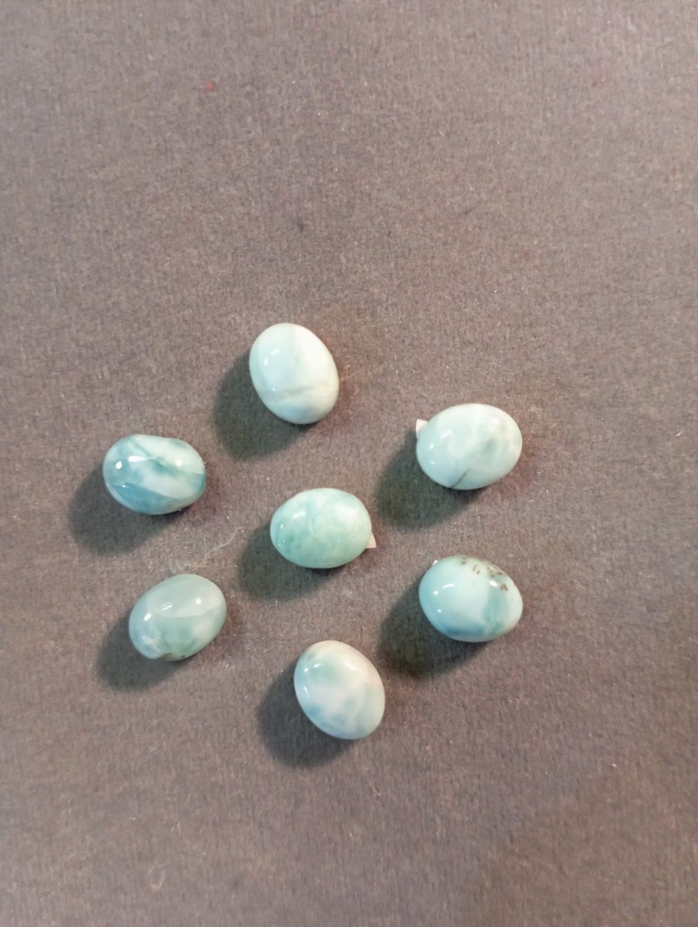 Minerali & Pietre curative: 7 Larimar Cabochon 10x24 mm – Nuovo (secondo la descrizione) da St. Gallen venduto da nataraj 1