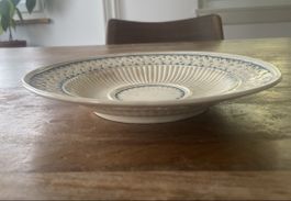 Antiker Teller, Keramik blau weiss, durchbrochen