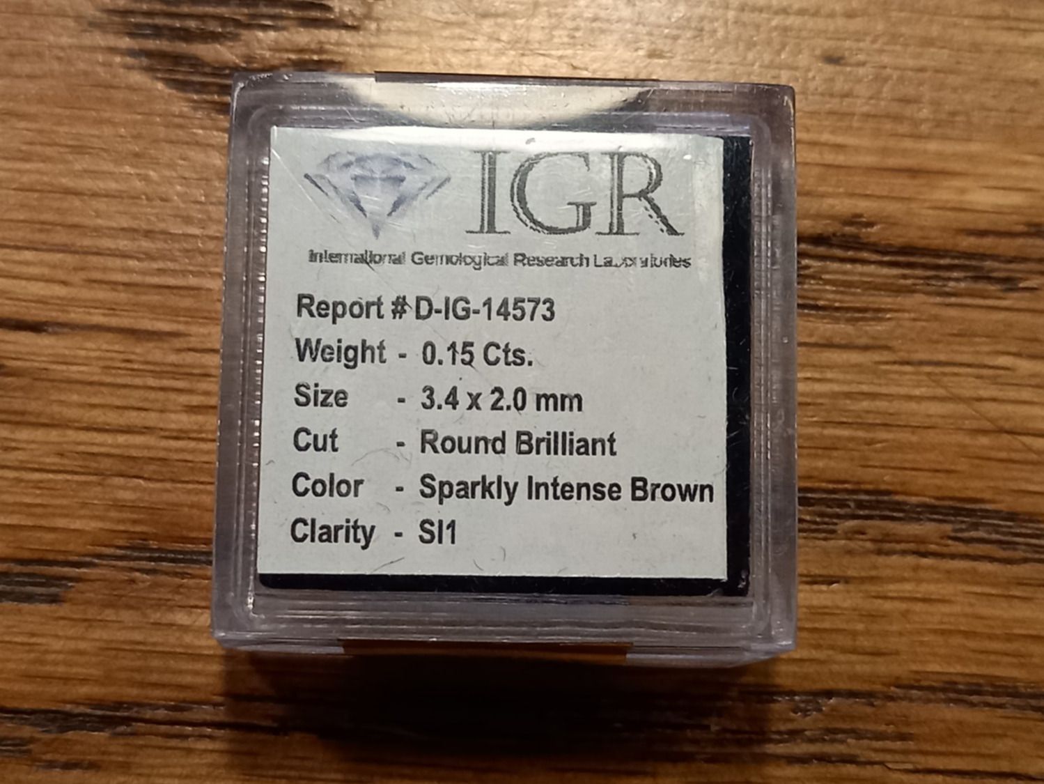 Edelsteine: 0.15 cts. CERTIFIED Diamond, SI1, Sparkly Intense Brown – Gebraucht aus Aarau von Reto_BA_01 3