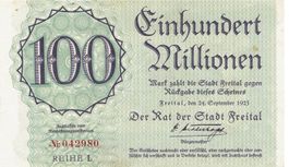 Freital 100 Mil.Mark Reihe L 24.09.1923 VZ+-VZ++