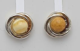 Bezaubernde 925er Sterling Silber Ohrstecker Bernstein