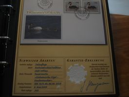 Abart "Haubentaucher" FDC2008, Rotblau, mit Vergleichsmarke